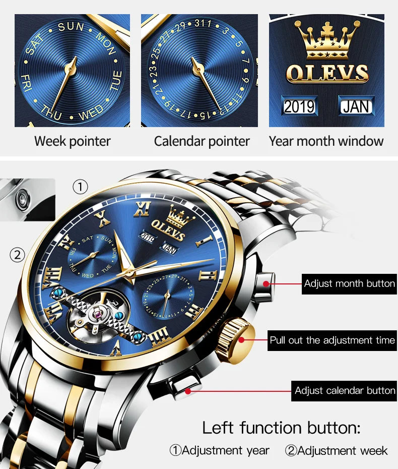 OLEVS 6607 Luxe Automatisch Herenhorloge
