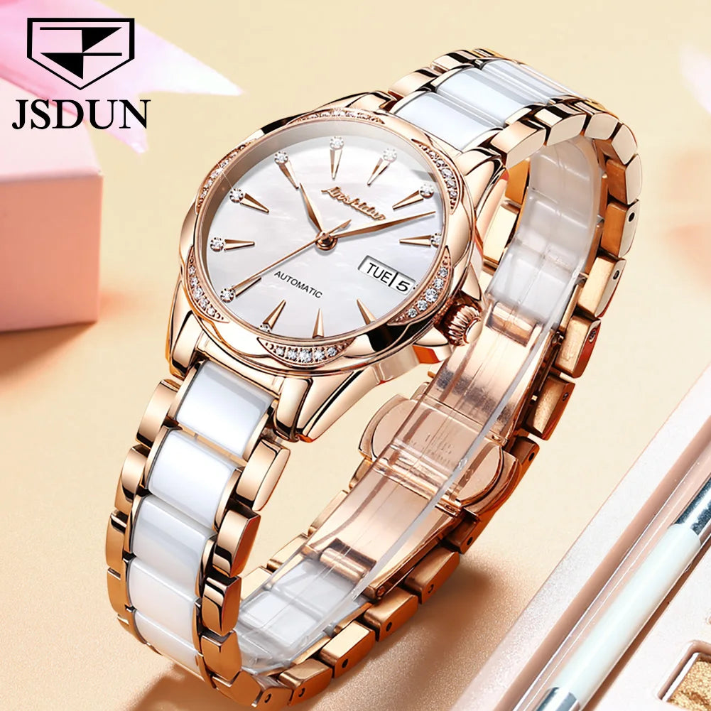 JSDUN 8821 Luxe Automatisch Dameshorloge