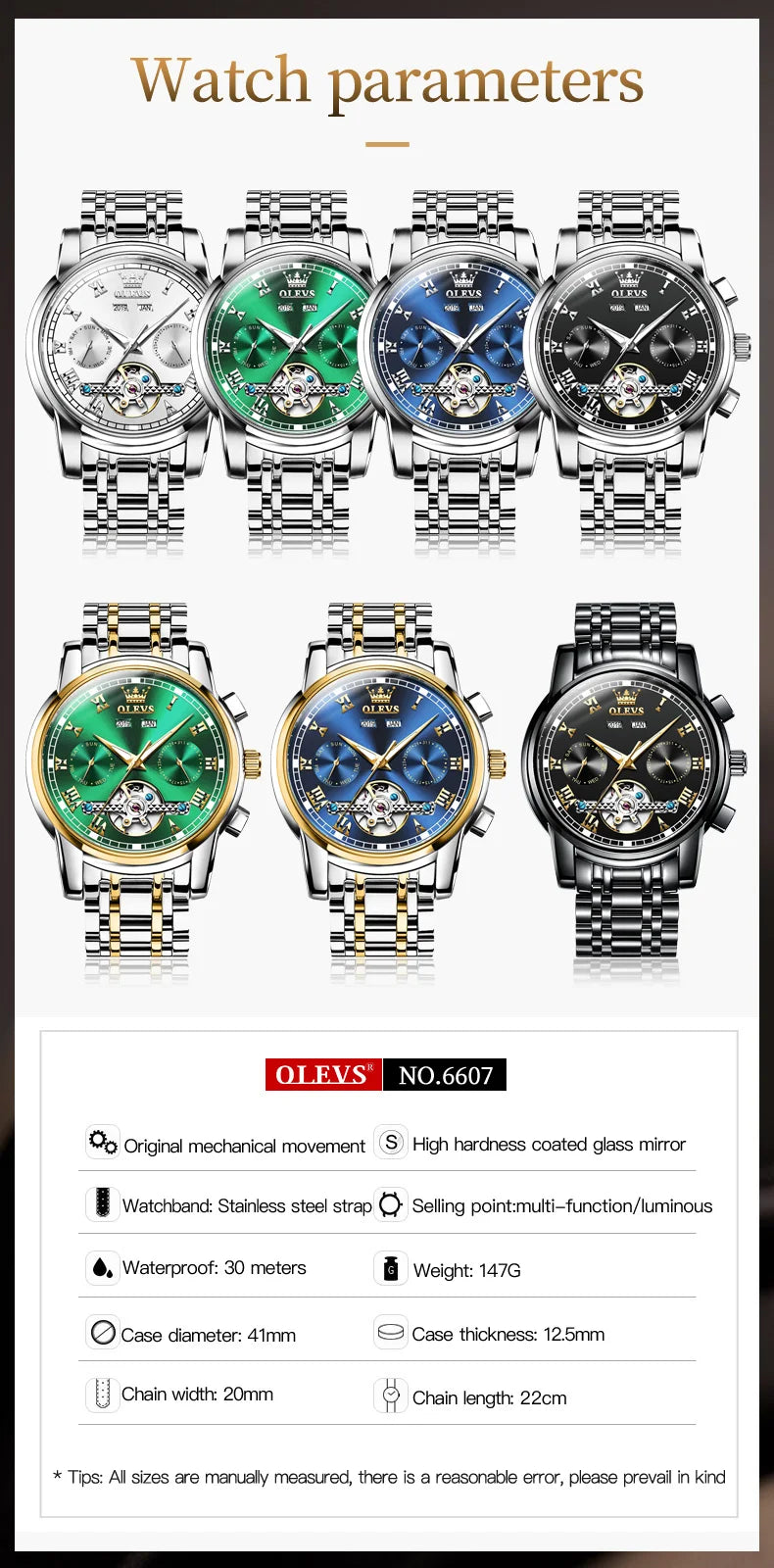 OLEVS 6607 Luxe Automatisch Herenhorloge