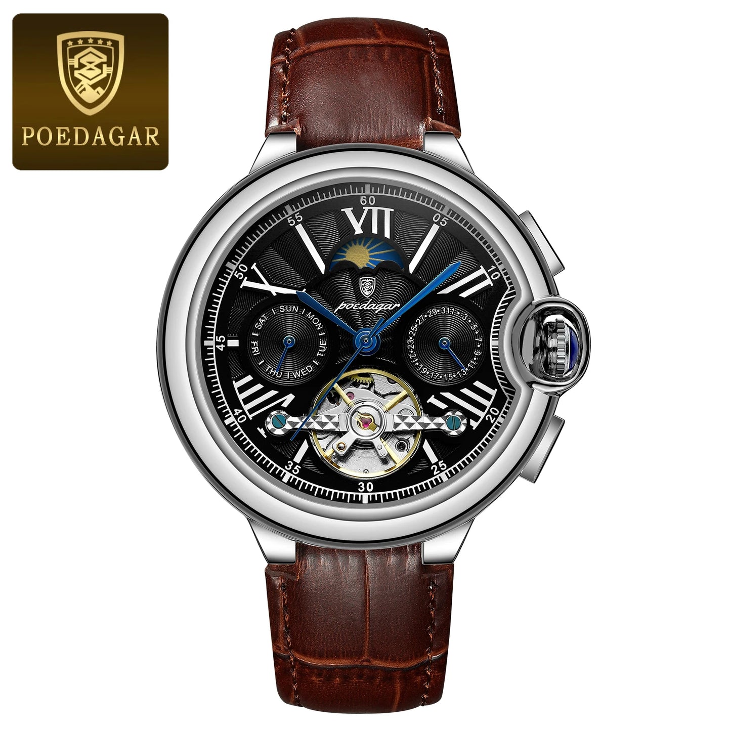 POEDAGAR 1413 Automatisch Tourbillon Herenhorloge