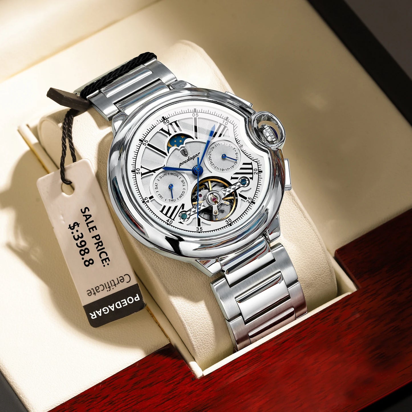 POEDAGAR 1413 Automatisch Tourbillon Herenhorloge