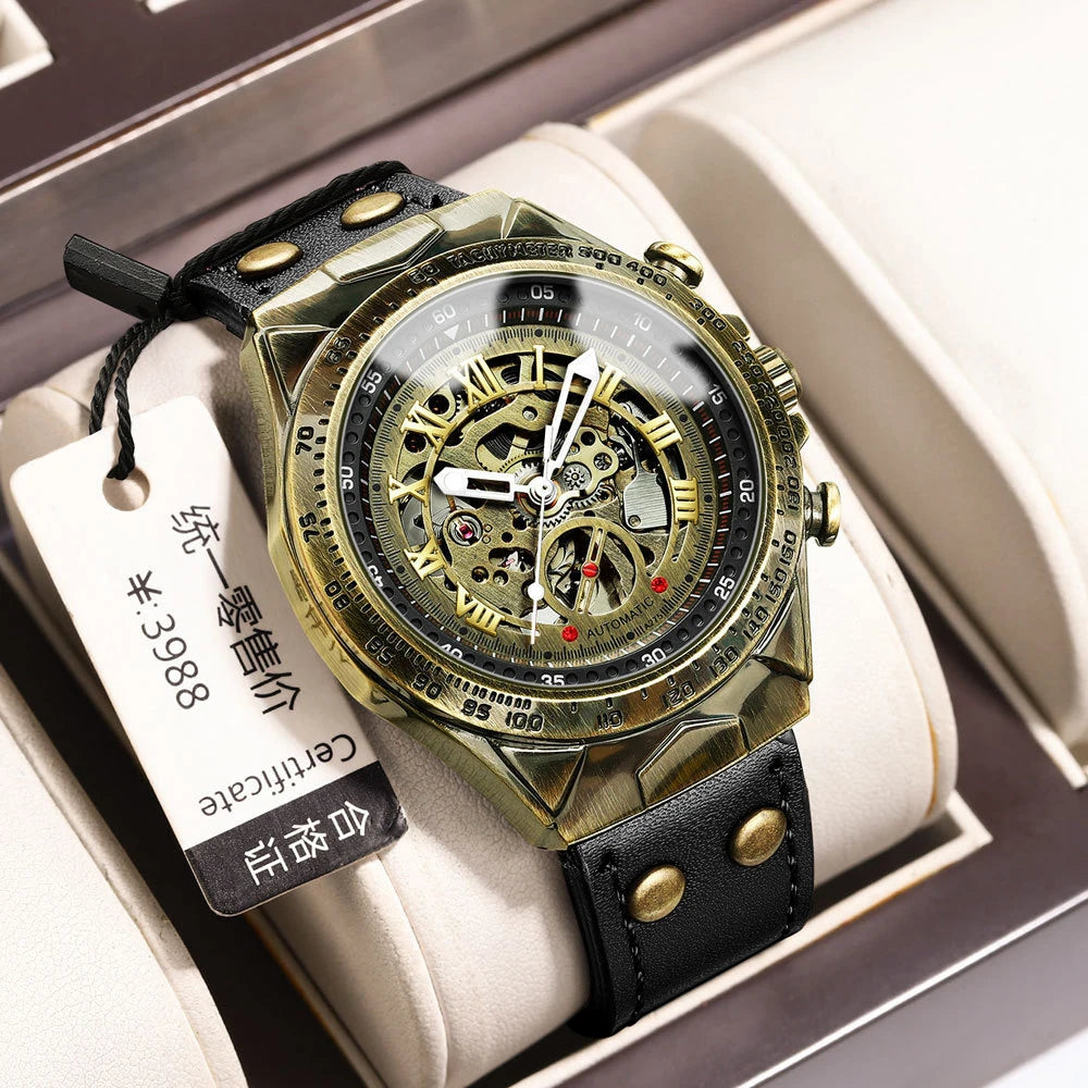 BINBOND A275 Retro Skeleton Herenhorloge