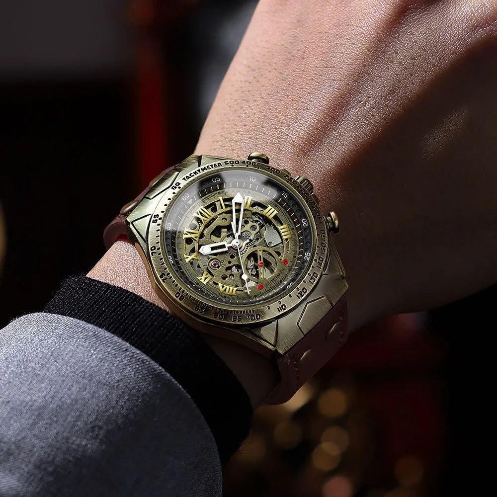 BINBOND A275 Retro Skeleton Herenhorloge
