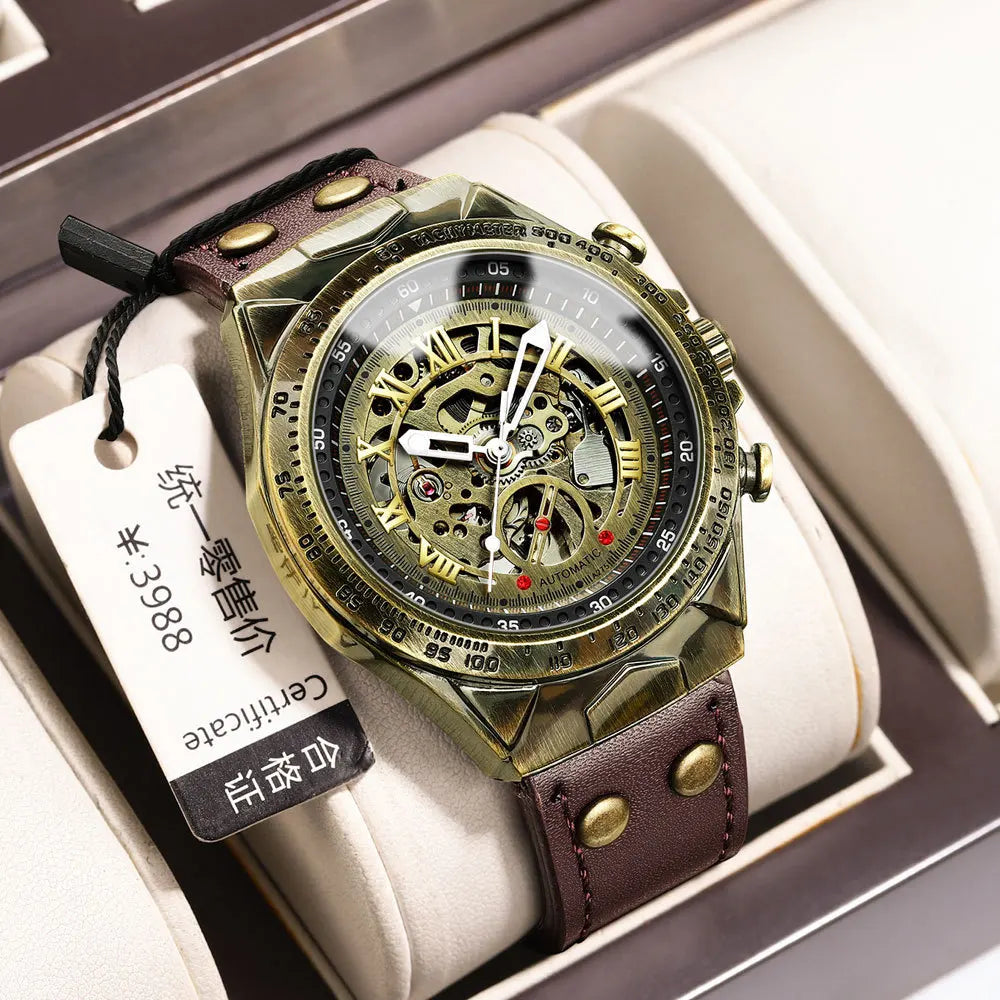 BINBOND A275 Retro Skeleton Herenhorloge