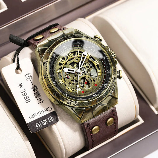BINBOND A275 Retro Skeleton Herenhorloge