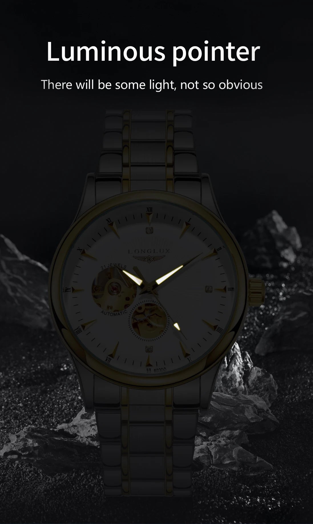 LONGLUX 8020GJ Automatisch Skeleton Herenhorloge