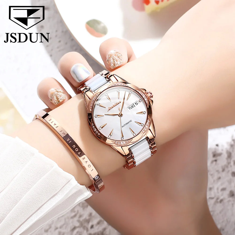 JSDUN 8821 Luxe Automatisch Dameshorloge
