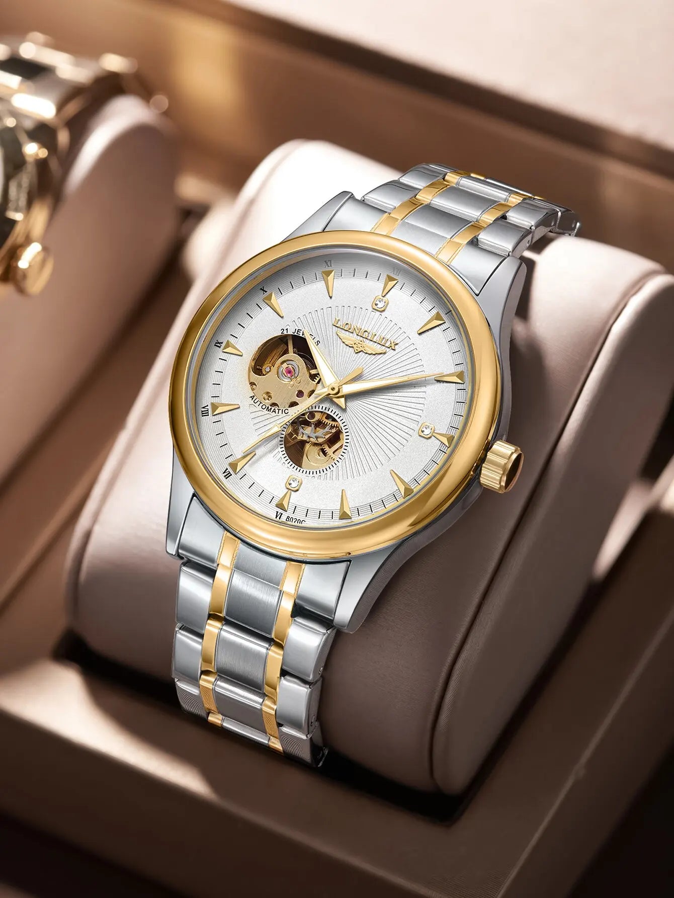 LONGLUX 8020GJ Automatisch Skeleton Herenhorloge